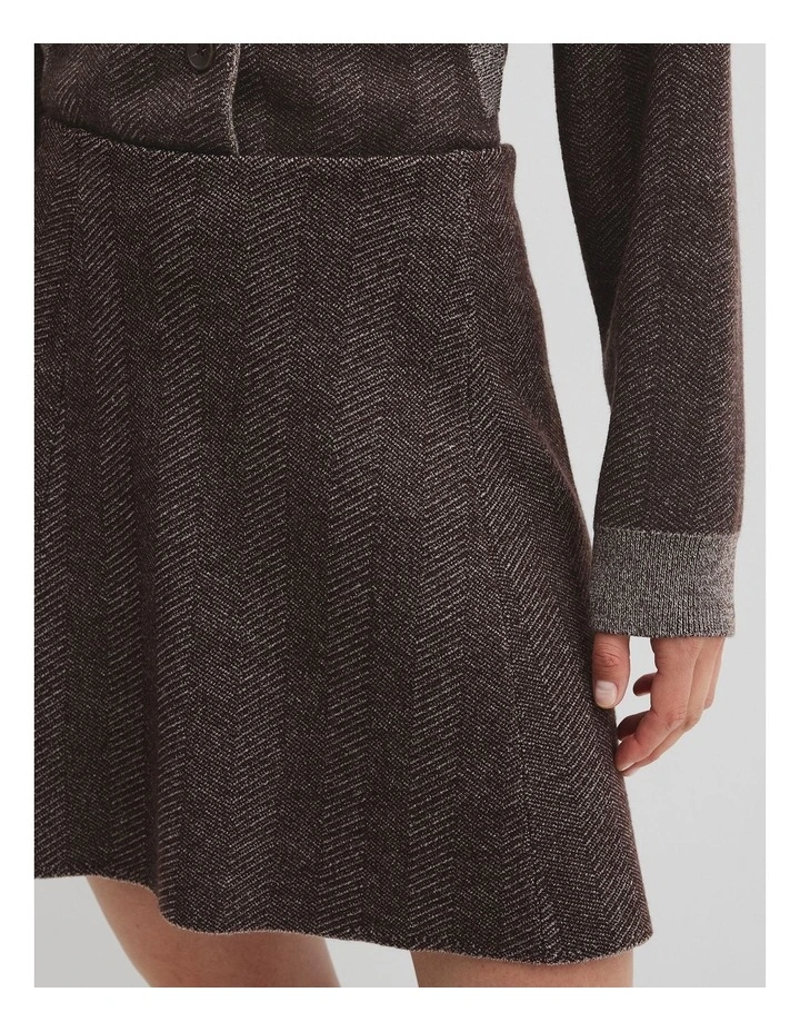 Herringbone Knit Skirt in Cocoa Bean Twist image 4