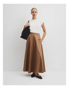 Dirndl Maxi Skirt in Light Cognac