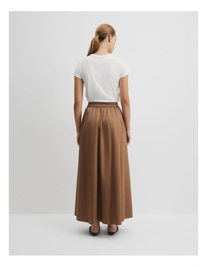 Dirndl Maxi Skirt in Light Cognac image 4