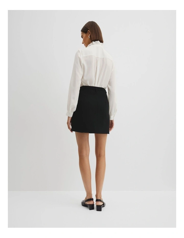 Belted Mini Skirt in Black image 4