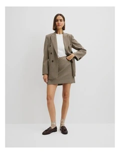 Wool Mini Skirt in Country Check