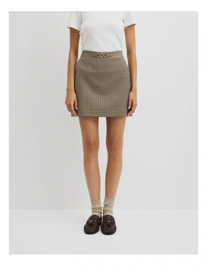 Wool Mini Skirt in Country Check image 2