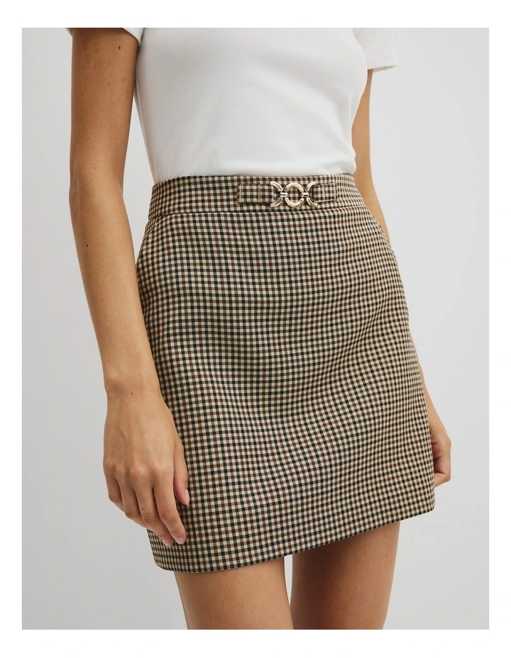 Wool Mini Skirt in Country Check image 3