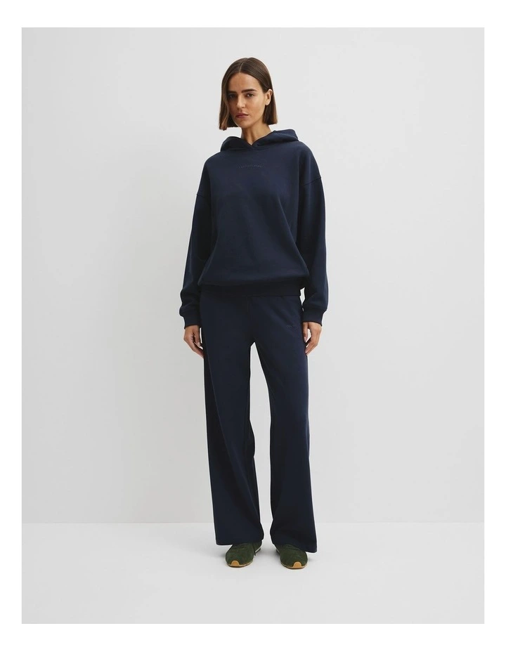 Australian Good Earth Cotton Pull Over Hooded Sweat in Navy image 2