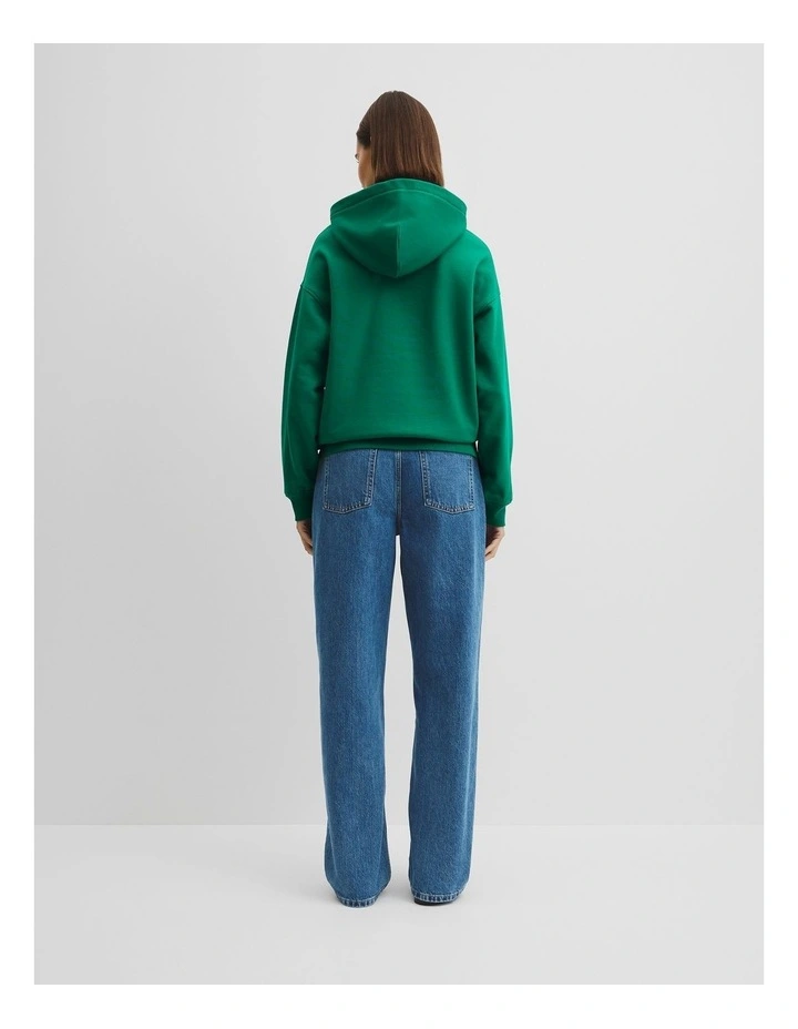 Australian Good Earth Cotton Pull Over Hooded Sweat in Emerald image 4