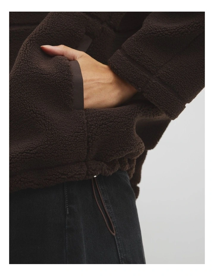 Recycled Polyester Fleece Zip Jacket in Cocoa Bean image 3