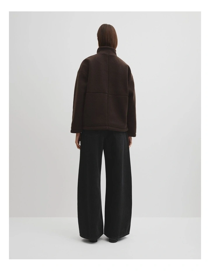 Recycled Polyester Fleece Zip Jacket in Cocoa Bean image 4