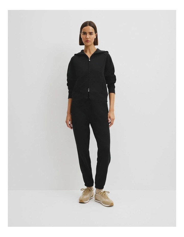 Australian Good Earth Cotton Zip Through Hooded Sweat in Black image 2