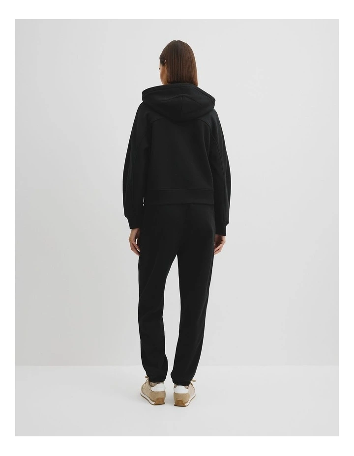 Australian Good Earth Cotton Zip Through Hooded Sweat in Black image 4