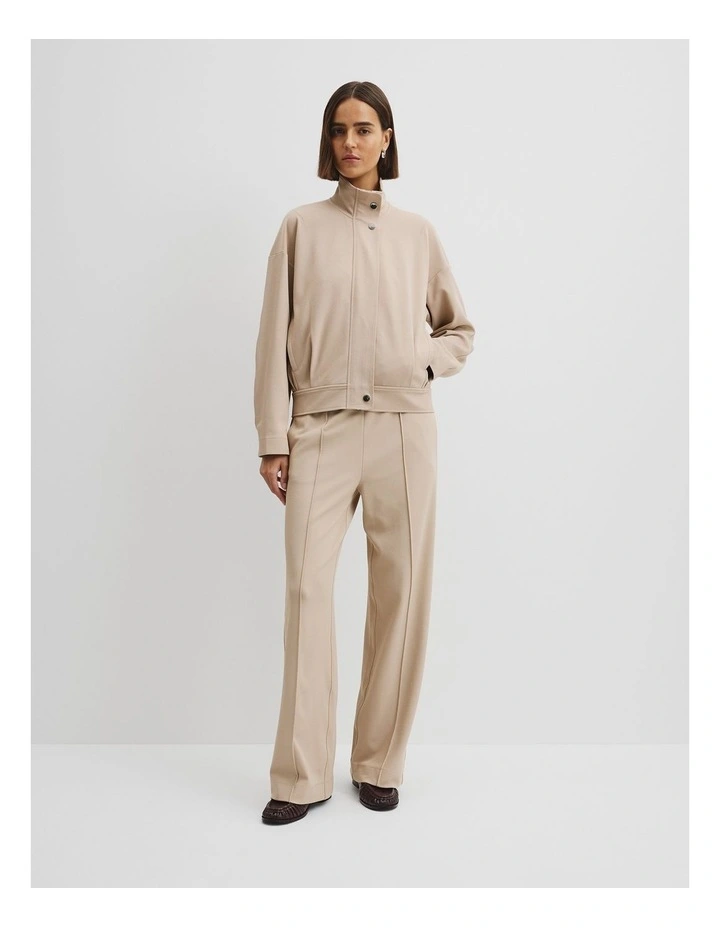 Twill Track Jacket in Stone Taupe image 2