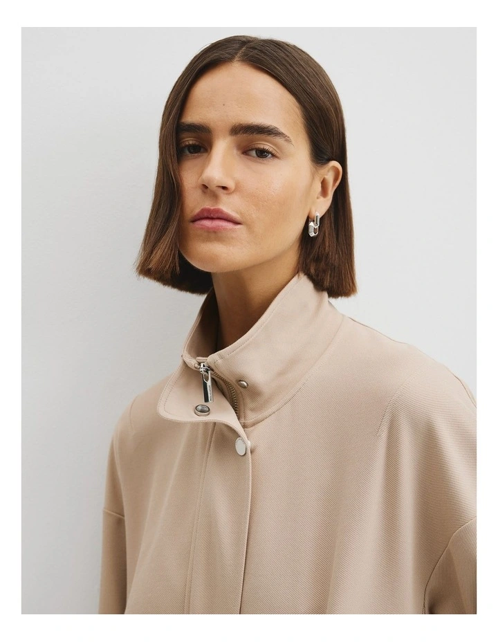 Twill Track Jacket in Stone Taupe image 3