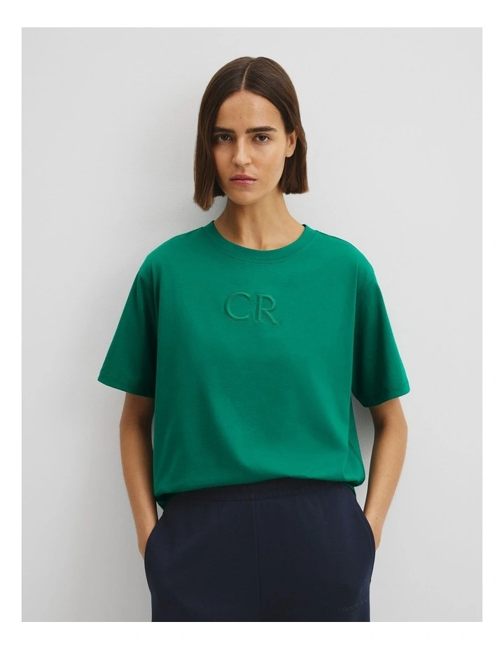 Australian Cotton Cr Logo T-shirt in Emerald image 1