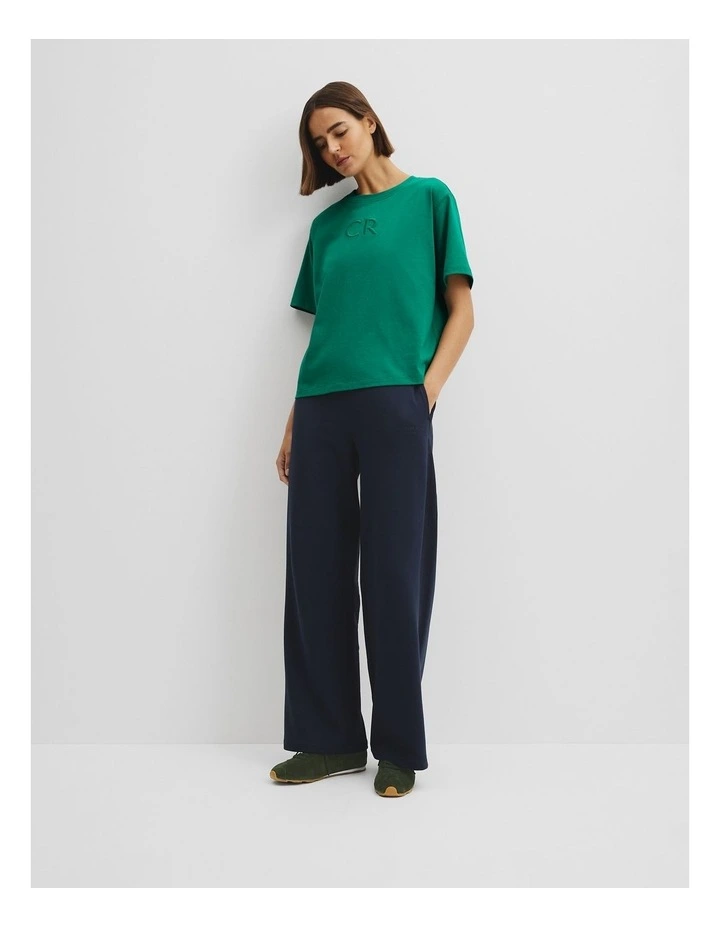 Australian Cotton Cr Logo T-shirt in Emerald image 2