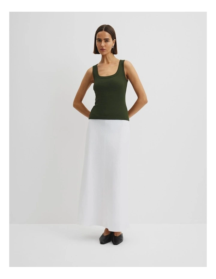 Scoop Rib Tank in Moss Green image 2
