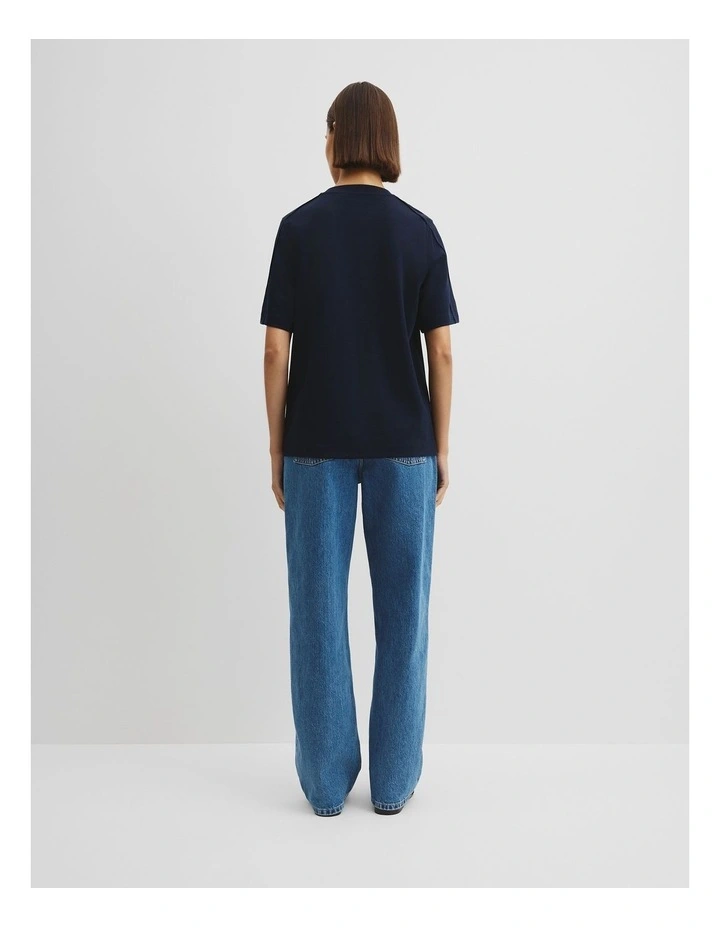 Australian Cotton Oversized Cotton T-shirt in Navy image 4