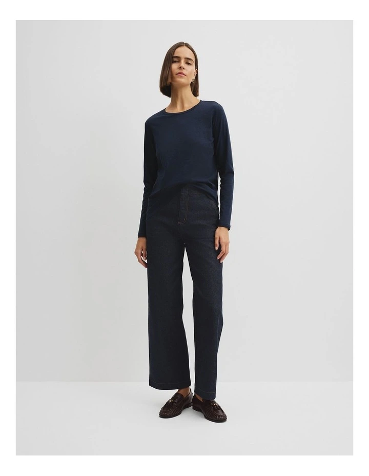 Australian Cotton Textured Slub T-shirt in Ink image 2