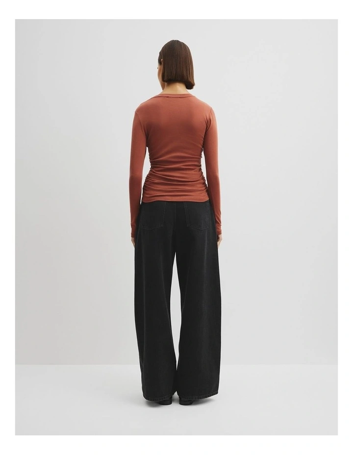Drape Long Sleeve Top in Redwood image 4