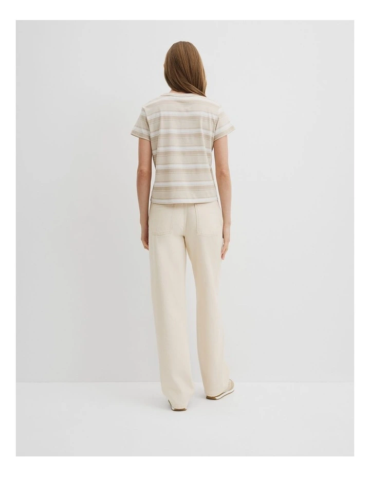 Australian Cotton Stripe Baby T-shirt in Neutral Stripe image 4