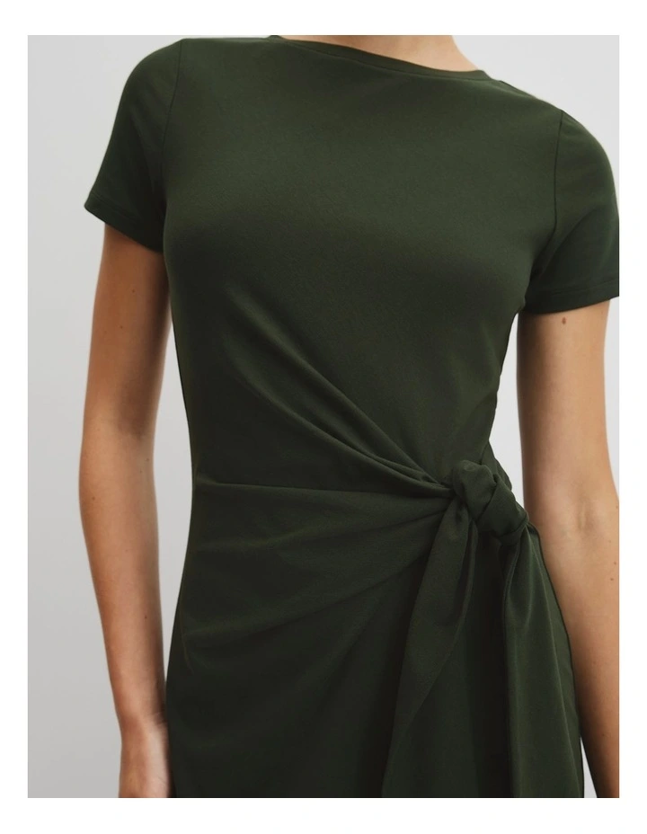 Tie Side Dress in Moss Green image 2