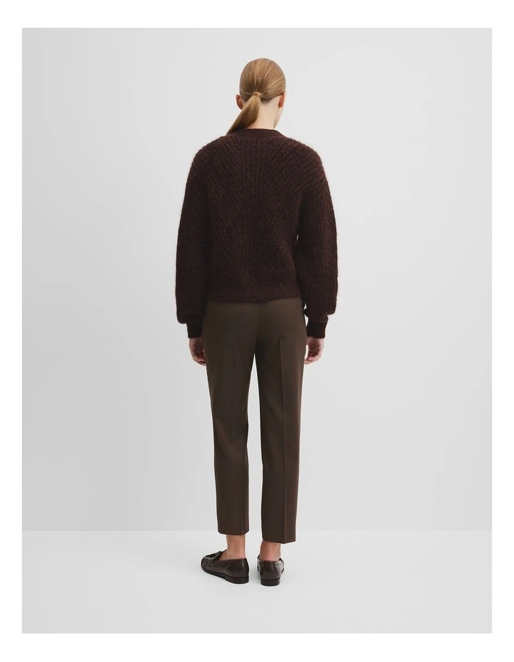 Long Sleeve Fluffy Knit Cardigan in Cocoa Bean image 4