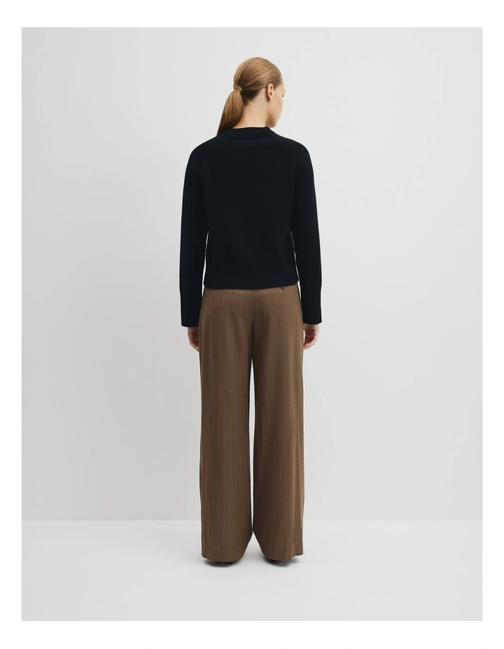 Button Neck Knit in Black image 4