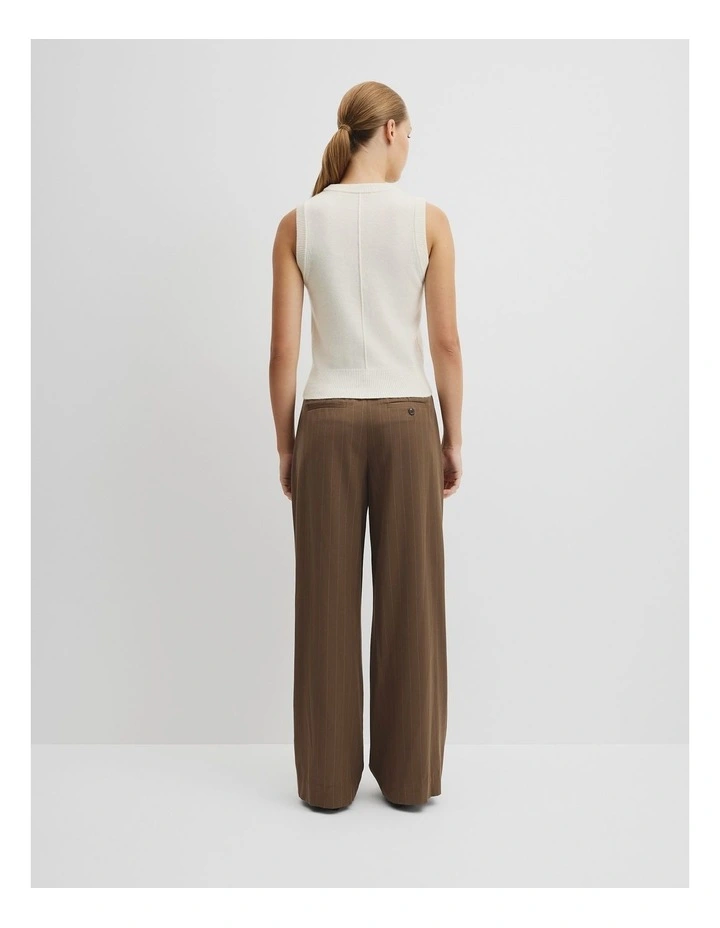 Cotton Cash Knit Vest in Antique White image 4