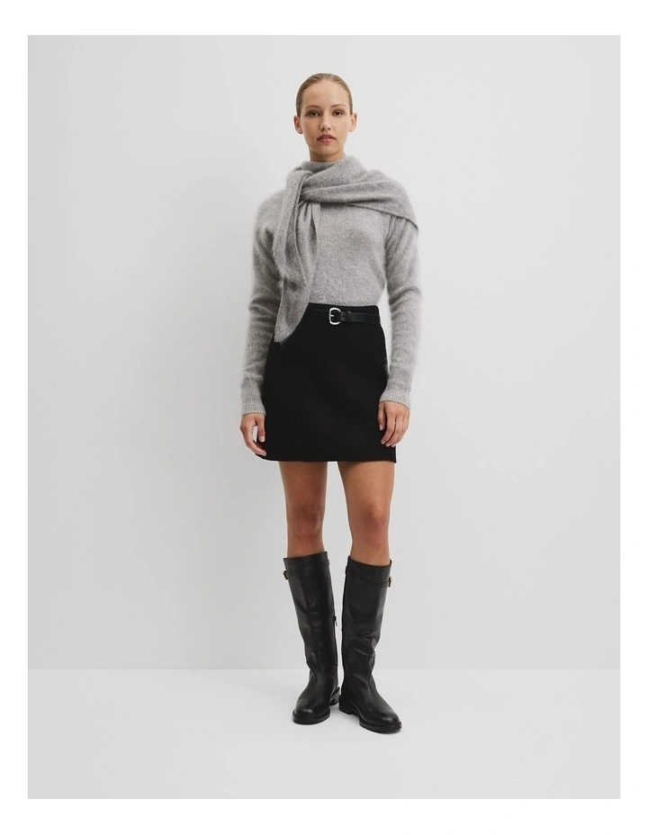 Cashmere Roll Neck Knit in Grey Marle image 4