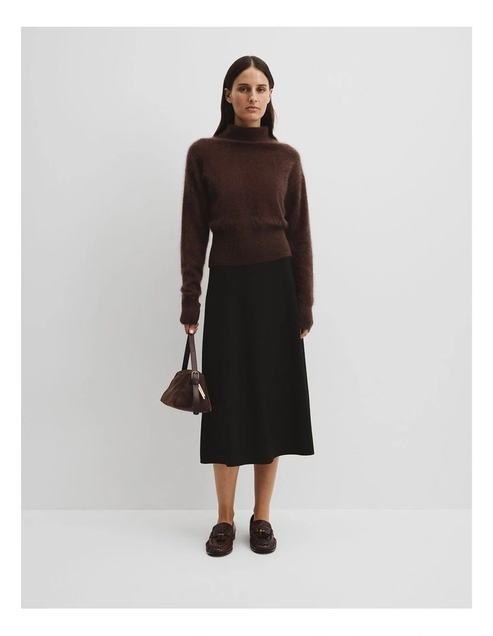 Cashmere Roll Neck Knit in Cocoa Bean image 3