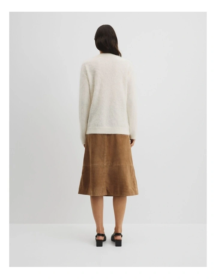 Cashmere V-neck Knit in Bone image 4