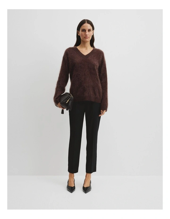 Cashmere V-neck Knit in Cocoa Bean image 4