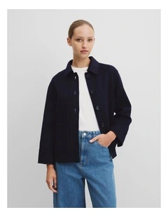 Wool Blend Lightweight Jacket in Twilight