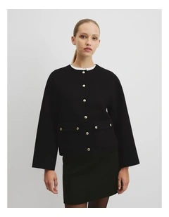 Soft Button Jacket in Black
