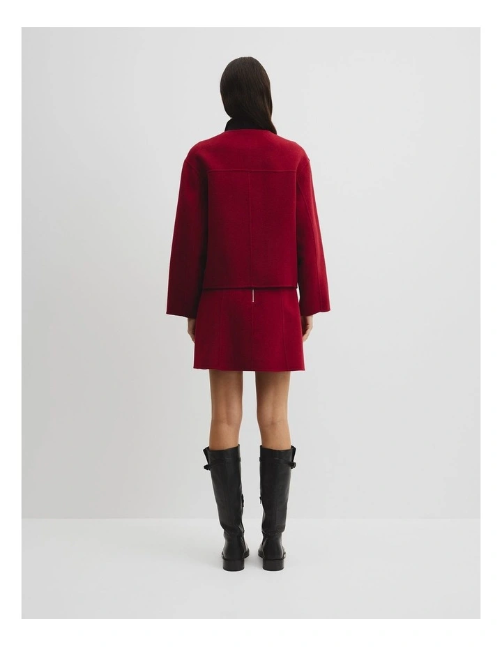 Soft Button Jacket in Deep Red image 5