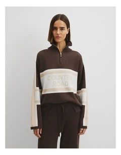 Logo Knit Sweater in Cocoa Bean