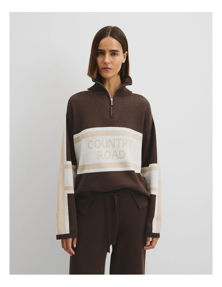 Logo Knit Sweater in Cocoa Bean image 1