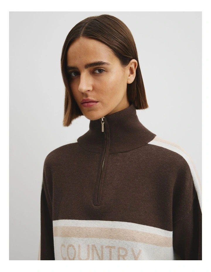 Logo Knit Sweater in Cocoa Bean image 3