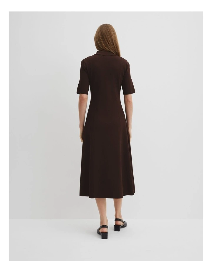 Compact Knit Midi Dress in Cocoa Bean image 4