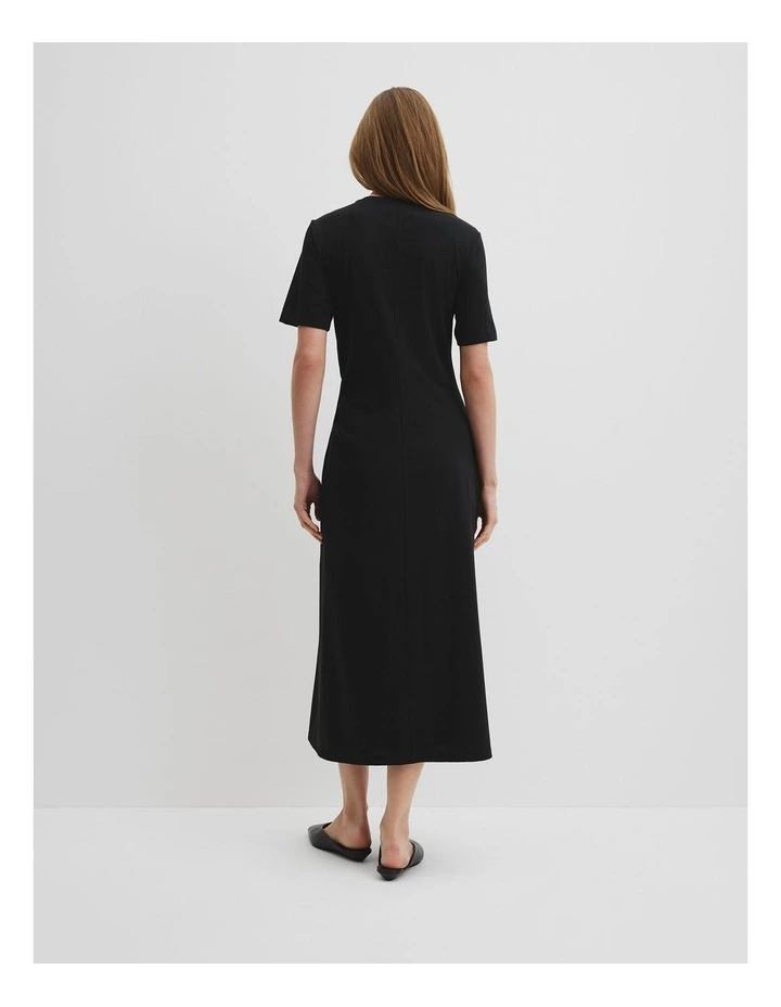 Twist Jersey Dress in Black image 4