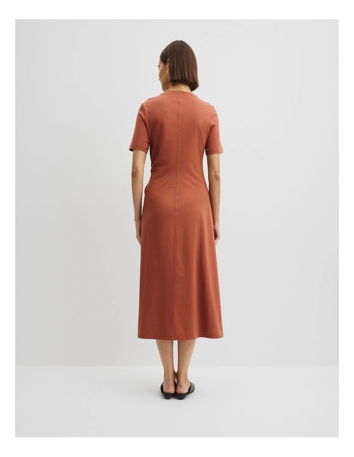Twist Jersey Dress in Redwood image 4