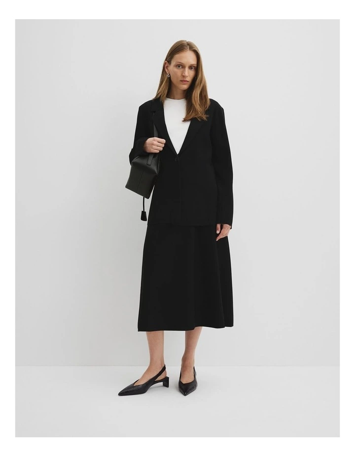 Compact Knit Blazer in Black image 3