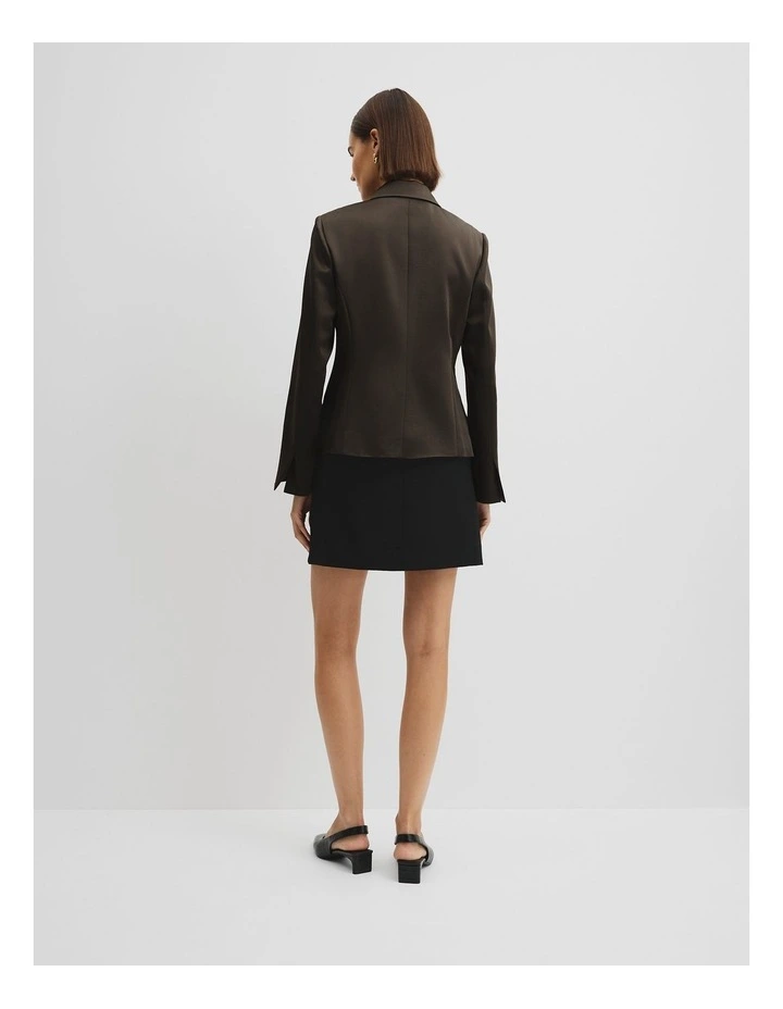 Satin Collar Jacket in Cocoa Bean image 5