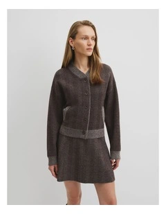 Herringbone Knit Jacket in Cocoa Bean Twist
