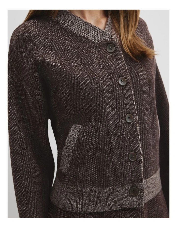 Herringbone Knit Jacket in Cocoa Bean Twist image 2