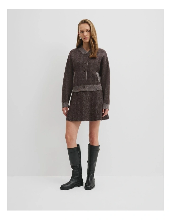 Herringbone Knit Jacket in Cocoa Bean Twist image 3