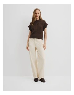 Cable Knit Tank in Cocoa Bean