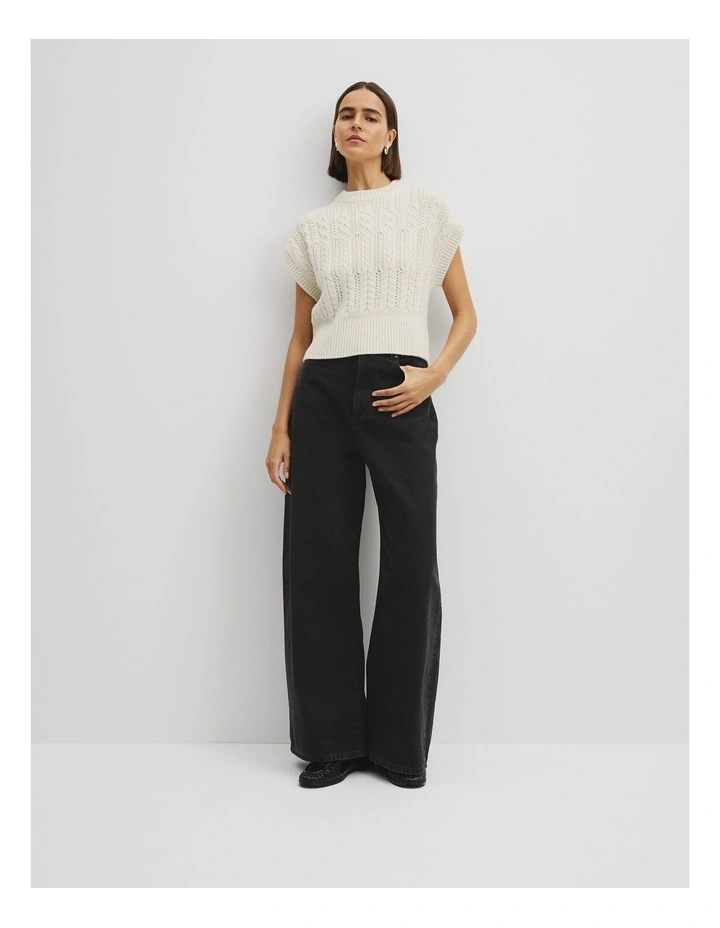 Cable Knit Tank in Snow Marle image 3