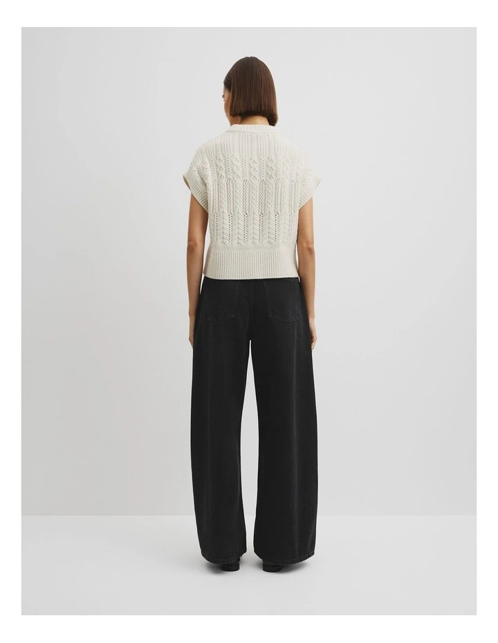 Cable Knit Tank in Snow Marle image 5