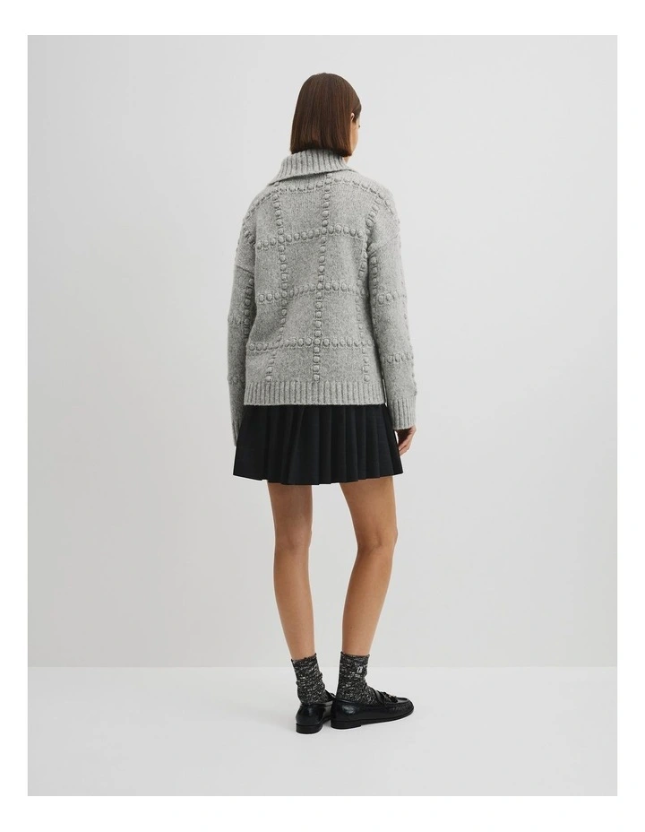 Long Sleeve Polo Knit in Grey Marle image 5