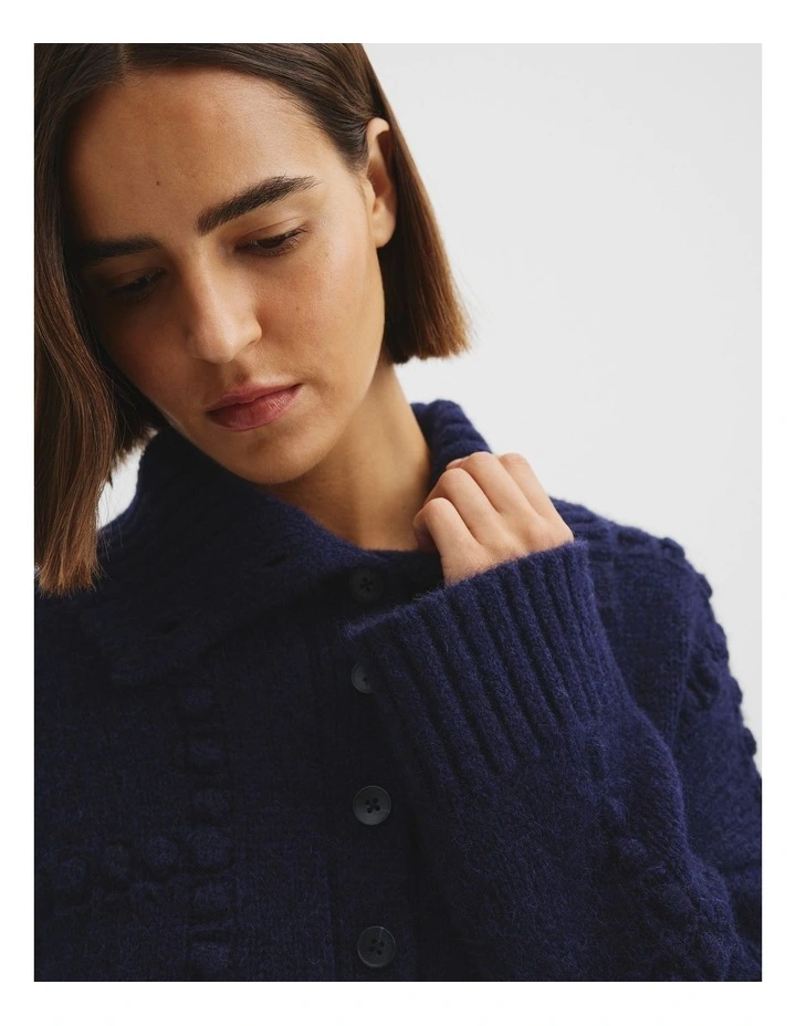 Long Sleeve Polo Knit in Twilight image 3