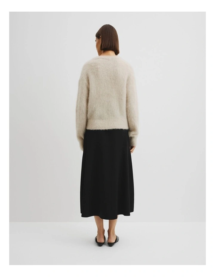 Long Sleeve Fluffy Cardigan in Snow Marle image 4